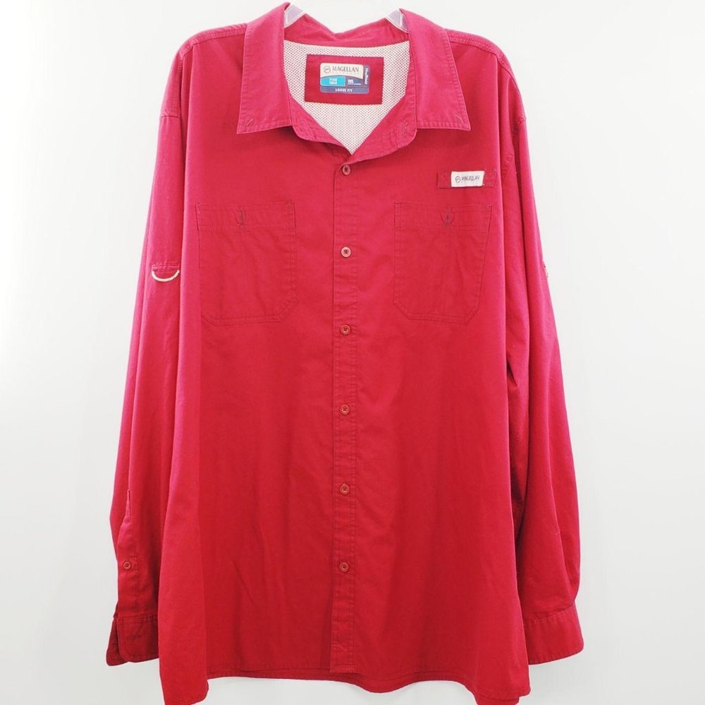 Magellan Outdoor Rad Button Front Shirt Vent Techn